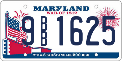 MD license plate 9BB1625