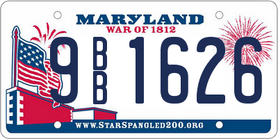 MD license plate 9BB1626