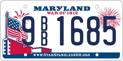 MD license plate 9BB1685