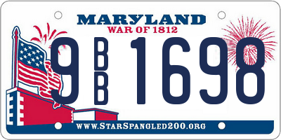 MD license plate 9BB1698