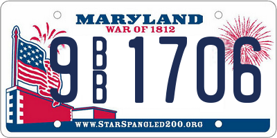 MD license plate 9BB1706
