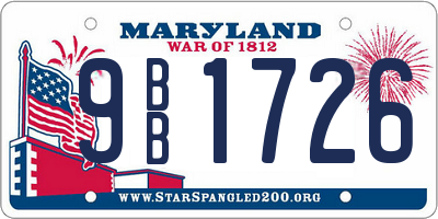 MD license plate 9BB1726