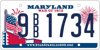MD license plate 9BB1734