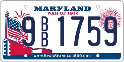 MD license plate 9BB1759