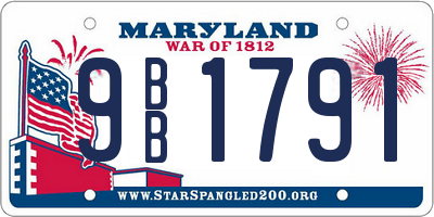 MD license plate 9BB1791