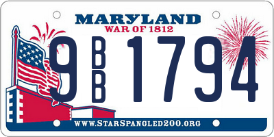 MD license plate 9BB1794