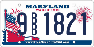 MD license plate 9BB1821