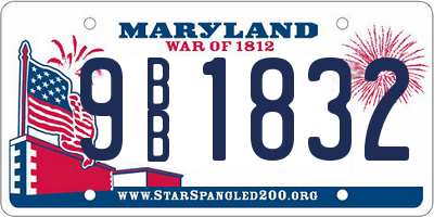 MD license plate 9BB1832