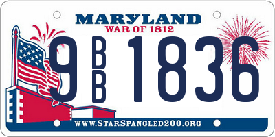 MD license plate 9BB1836