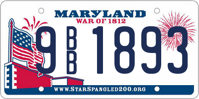 MD license plate 9BB1893