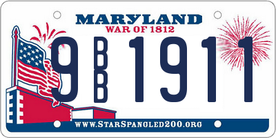 MD license plate 9BB1911