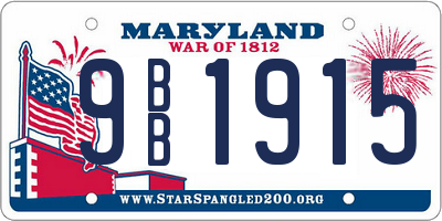 MD license plate 9BB1915