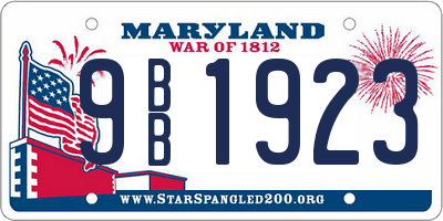 MD license plate 9BB1923