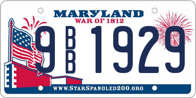 MD license plate 9BB1929