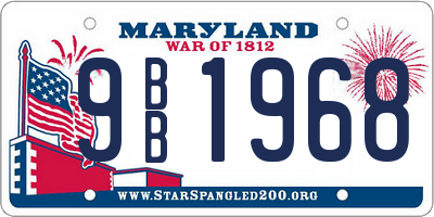 MD license plate 9BB1968