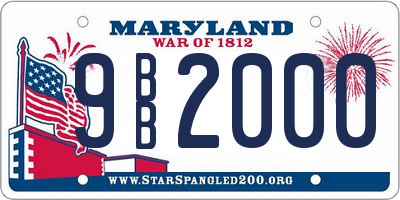 MD license plate 9BB2000