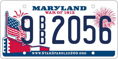 MD license plate 9BB2056