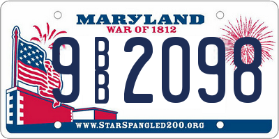 MD license plate 9BB2098
