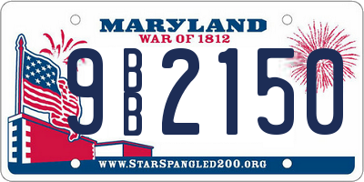 MD license plate 9BB2150