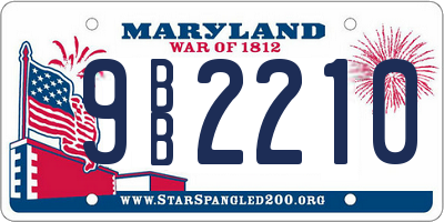 MD license plate 9BB2210