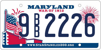 MD license plate 9BB2226
