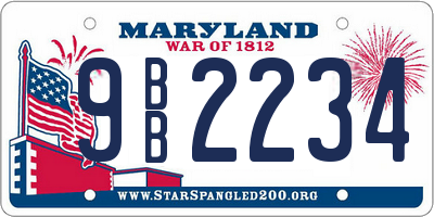 MD license plate 9BB2234