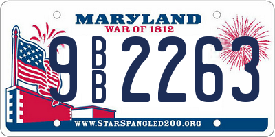 MD license plate 9BB2263