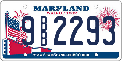 MD license plate 9BB2293