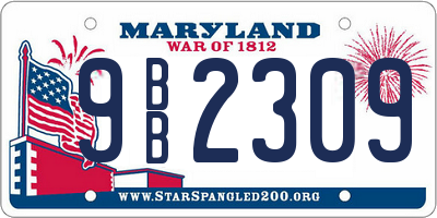 MD license plate 9BB2309