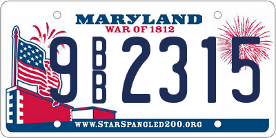 MD license plate 9BB2315