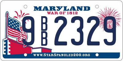 MD license plate 9BB2329