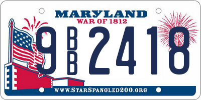 MD license plate 9BB2418