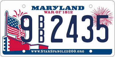 MD license plate 9BB2435