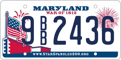 MD license plate 9BB2436