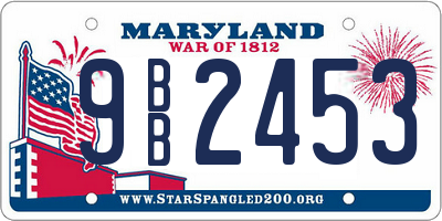 MD license plate 9BB2453