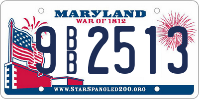 MD license plate 9BB2513