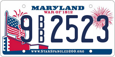 MD license plate 9BB2523