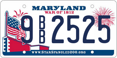 MD license plate 9BB2525