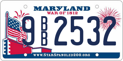 MD license plate 9BB2532