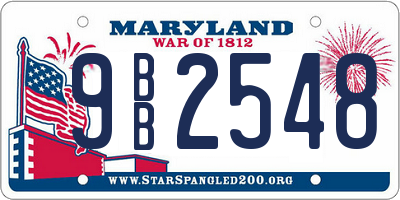 MD license plate 9BB2548