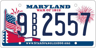 MD license plate 9BB2557