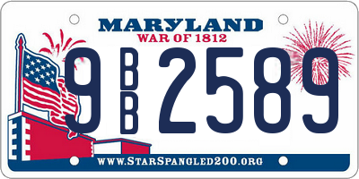 MD license plate 9BB2589