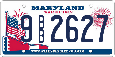 MD license plate 9BB2627