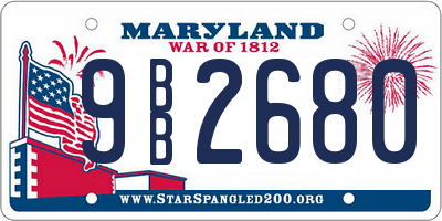 MD license plate 9BB2680