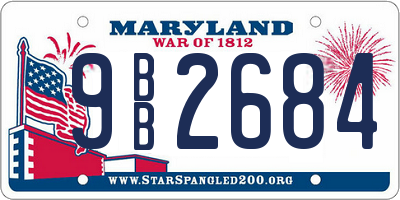 MD license plate 9BB2684