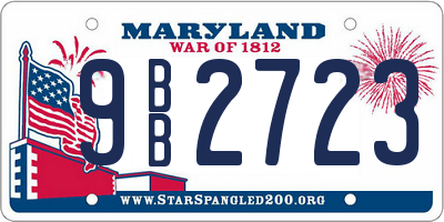 MD license plate 9BB2723