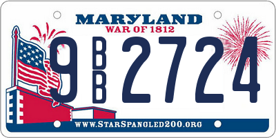 MD license plate 9BB2724