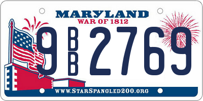 MD license plate 9BB2769