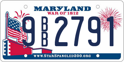 MD license plate 9BB2791