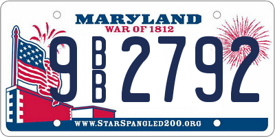 MD license plate 9BB2792